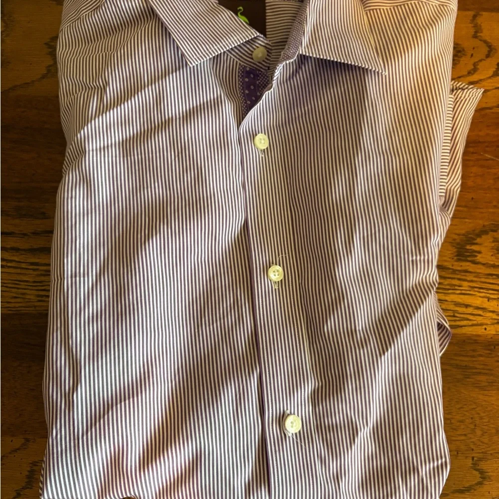 Tailorbyrd Lavender Striped Dress Shirt - Picture 3 of 3